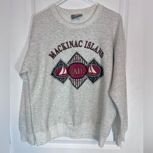 VNTG Mackinac Island Michigan Souvenir Crewneck Sweatshirt